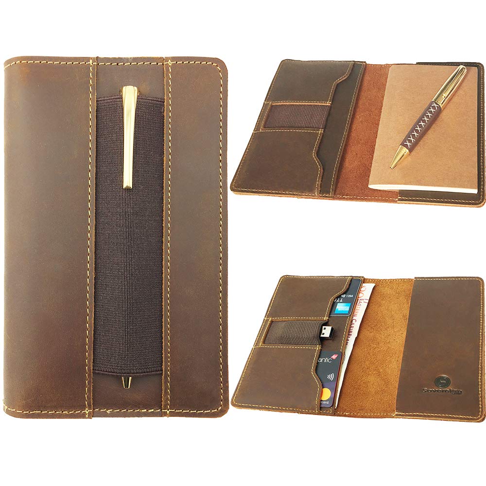 Unique Field Notes Cover Leather Passport Holder Aged Travel Wallet Passport Cover Case